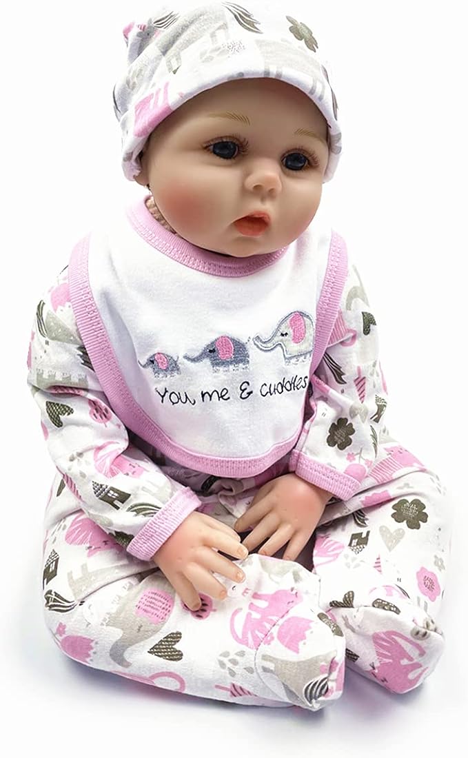Reborn Baby Doll Girl Clothes 18-22 Inch Newborn Baby Doll Clothing Elephants Outfits Accessories 5 Pieces Sets