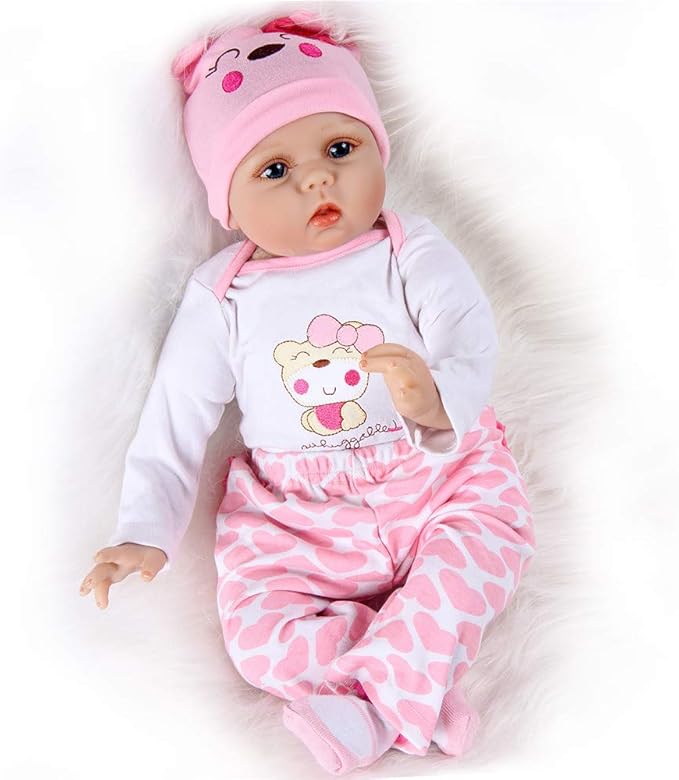 ZIYIUI Reborn Baby Dolls Clothes Reborn Doll Clothe 4pcs Pink Set Reborn Dolls Outfit Accessories for 17-22 Inch Newborn Baby Doll Boy&Girl