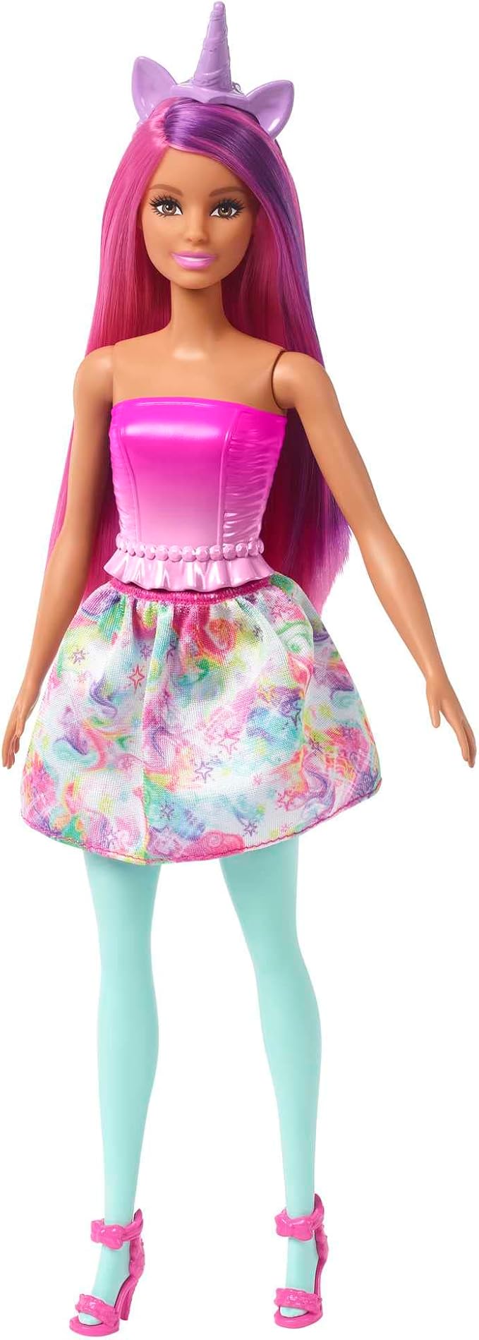 Barbie Dreamtopia Doll with Clothes & Accessories, Fairytale Dress-Up Set with Mermaid Tail, Baby Unicorn, Dragon Pet & More