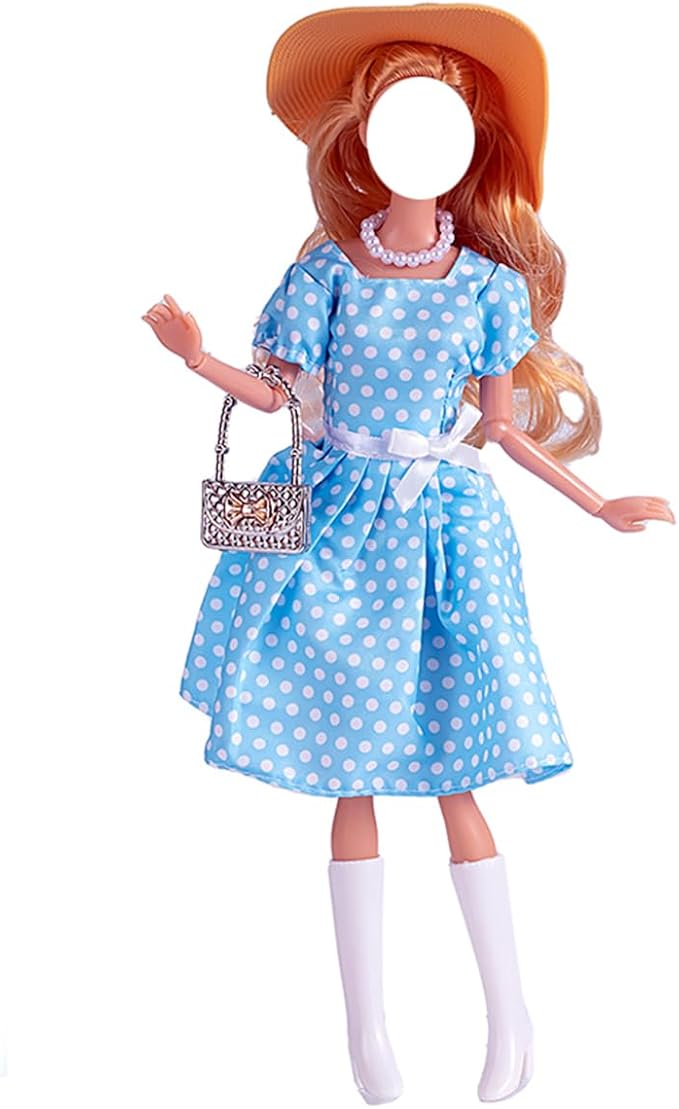 Doll Clothes, 5 Sets Outfits Winter Dresses Pants Windbreaker Hat for 11.5 inch Dolls Accessories Random Style (G)