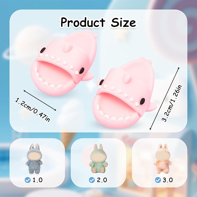 Clothing Shark Summer Sandals for Dolls - Open-Toe Slippers, Cute Accessories for Photography, Display & Collectors Age Limit 15 (Pink)