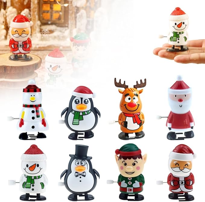 Christmas Wind Up Toys, 2026 New Christmas Stocking Stuffers Wind Up Toys, Jumping Walking Toys Funny Toy Party Gifts for Christmas Party Favors Goody Bag Filler (Multicolor)