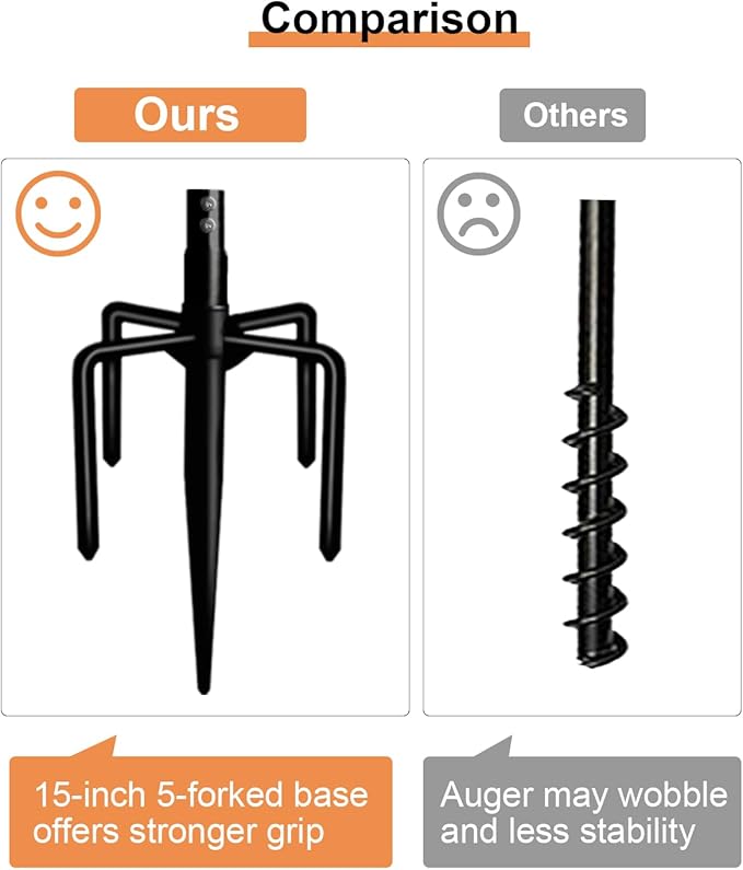 Garbuildman Tetherball Set with Ball & Rope for Outdoor Backyard, Adjustable Tether Ball Pole with Screw Reinforcement 5-Prong Base for Playground, Outside Ball Games Sports for Kids & Adults