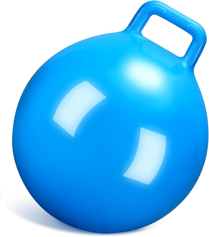 Kids Bouncy Hopper Ball with Handle Jumping Hopping Exercise Balls for Toddlers Boys Girls Indoor Outdoors Sports School Games Exercise Gifts(22 Inch,Blue)
