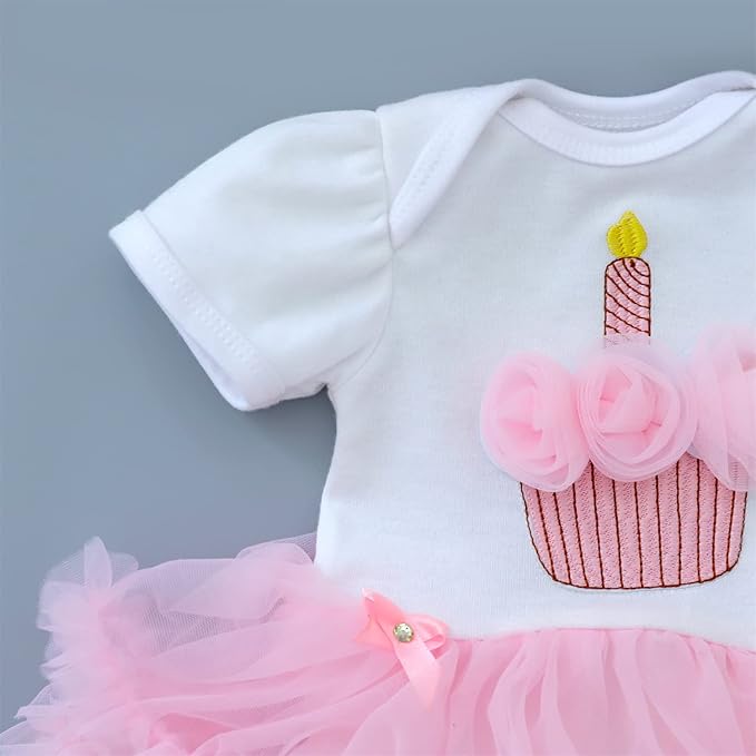 ZIYIUI Reborn Baby Dolls Clothes 22 inch Outfit Accessories 2pcs Set for 20-22 Inch Reborn Doll Newborn Girl White and Pink Skirt