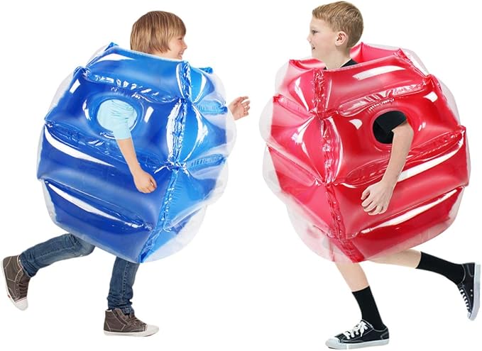 ZHUYNXIR 2 PC Sumo Balls for Kids, Kids Bumper Bounce Ball, Kid Sumo Balls, Lawn Game Ball for Child Outdoor Team Gaming Play, 24 inch, Blue+red.
