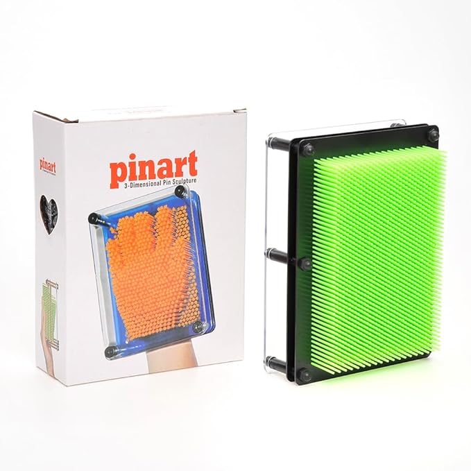PowerTRC 3D Pin Art Sculpture Pin Impression Toy 8"X6" Hand Mold | Novelty Gifts | Green