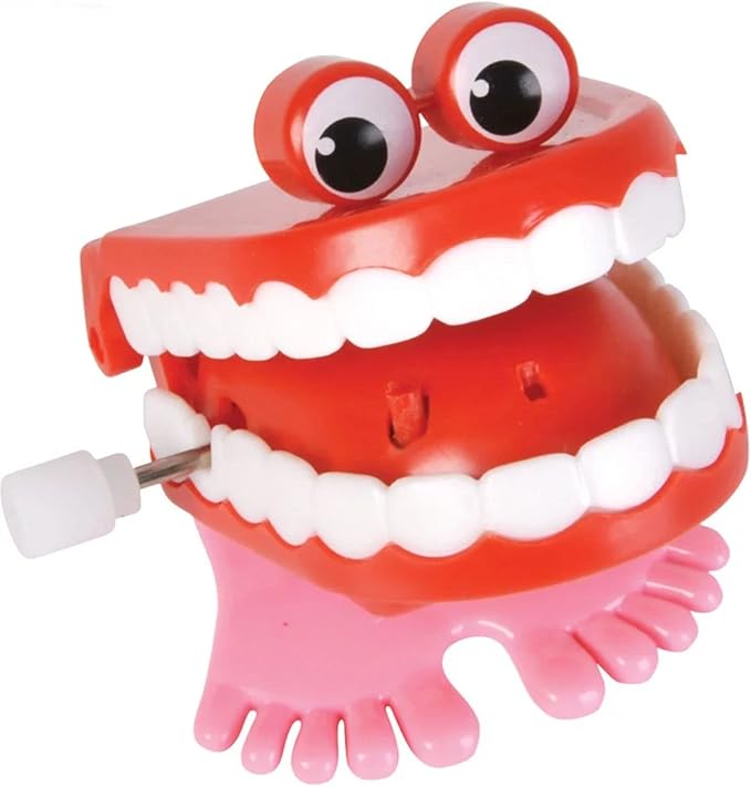 Wind Up Chatter Teeth with Eyes | 12 Pack | 1.75 inch Chattering Walking Toys