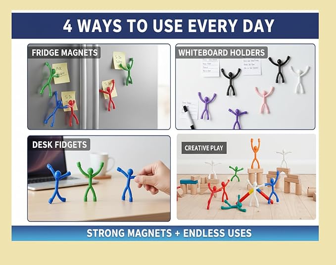 MAGMEN Magnetic Toy Figures 20-Pack | Mixed Colors | Best Value Family Set | Neodymium Magnets | Screen-Free STEM Building Toy for Kids Ages 3-12 | BPAFree | Travel Fidget & Sensory Toy