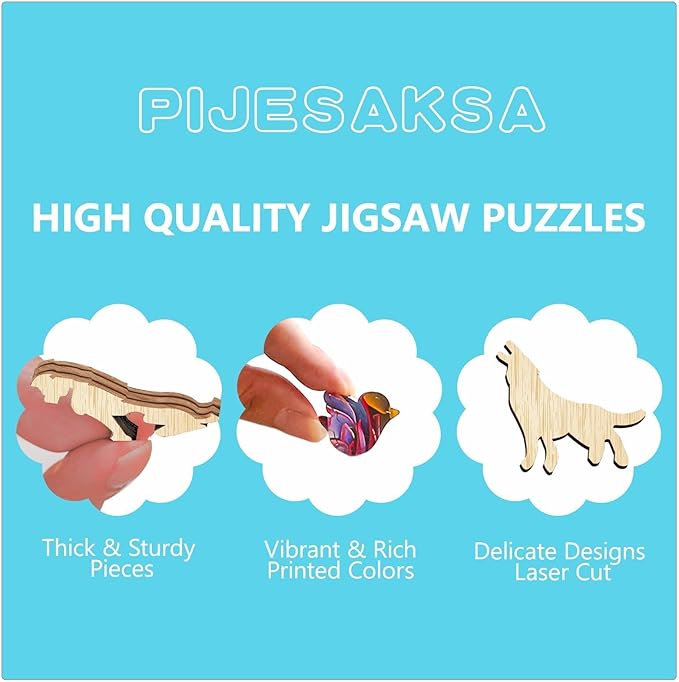 Wooden Puzzles for Adults - Embossed Owl Puzzle, Unique Shape Wooden Jigsaw Puzzle for Adults, Wood Puzzles Adult, Good Gift Idea for Family, Wall Art Home Decor (M-11.4 * 10.9in -190 Pieces)