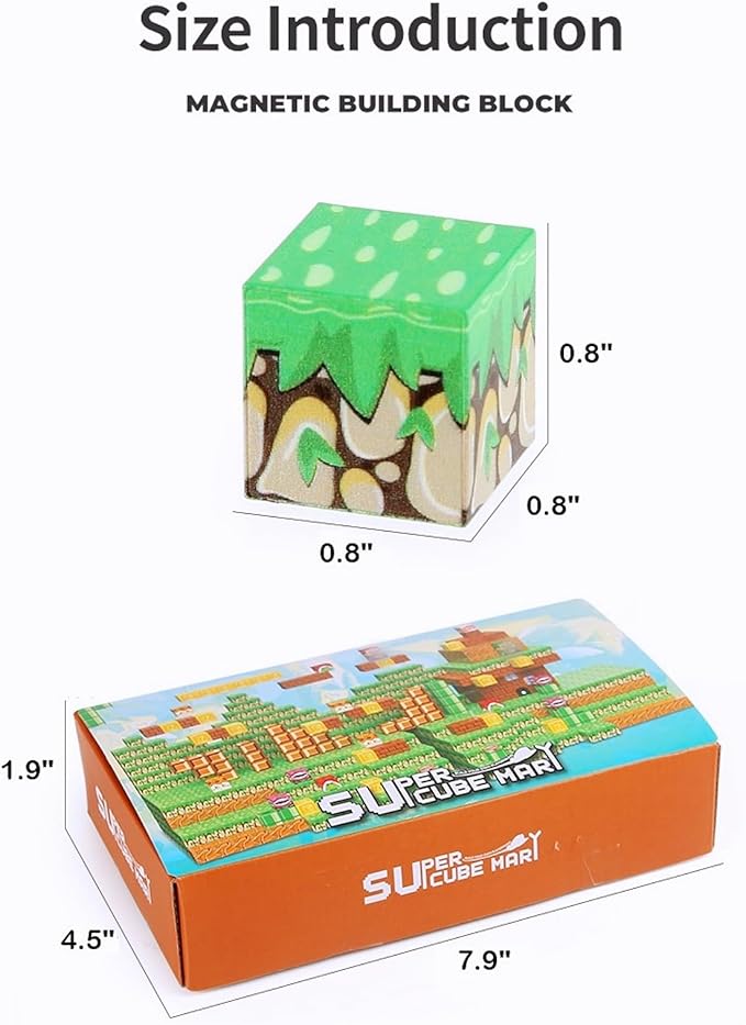 Magnetic Blocks - 80Pcs Building Cubes Adventure Game Set, Building Blocks STEM Sensory Creative Toys Games for Kids Boys & Girls
