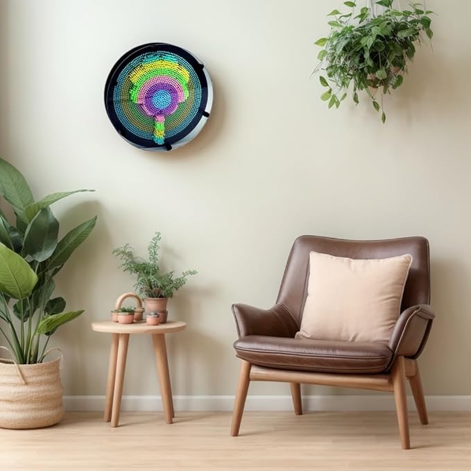 3D Pin Art Intellectual Fun Toy Rainbow Pin Art Palm Board Extra Large(8 x8 Inches) Arouse Sense of Imagination Innovative Boundless Creativity