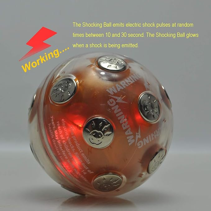ThinkTop Shock Ball Hot Potato Game, Electric Shocking Game for Christmas, Adventure Funny Novelty Gift Fun Joking for Party, Brown