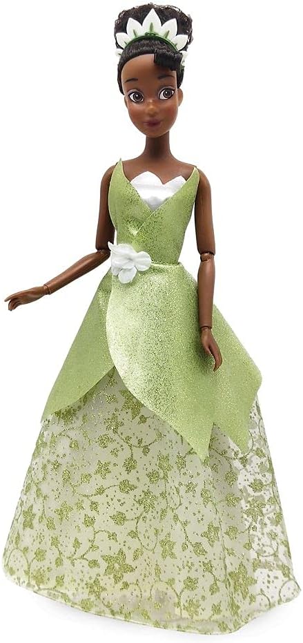Disney Store Official Princess Classic Doll (Tiana from The Princess and The Frog), 11 Inches, Includes Brush with Molded Details, Posable Toy in Classic Outfit - Disney Princess Toys