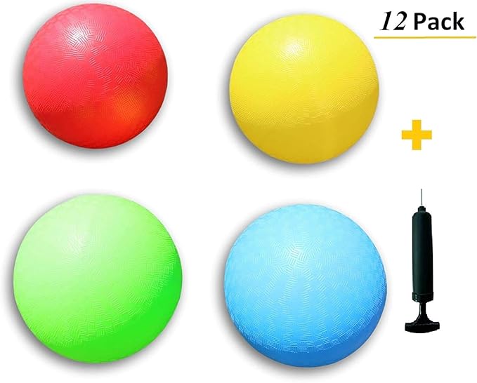 Toys+ 8.5 Inch Playground Balls Red, Blue, Green, Yellow and Rainbow!