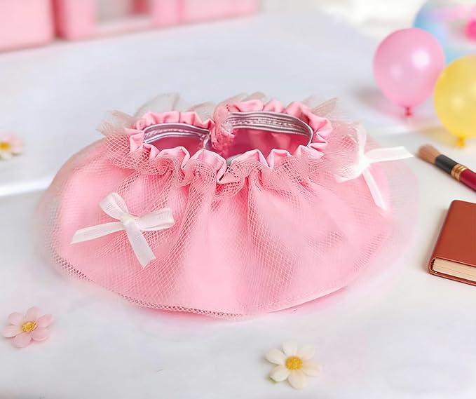 17cm Doll Clothes for Lububu,Outfits Set with Hand-Crocheted Pink Sweater, Hat, Skirt, Shoes and Bag, Designer Clothing and Accessories for Macarons Series Dolls Dress-Up(Pink Sweater Skirt)