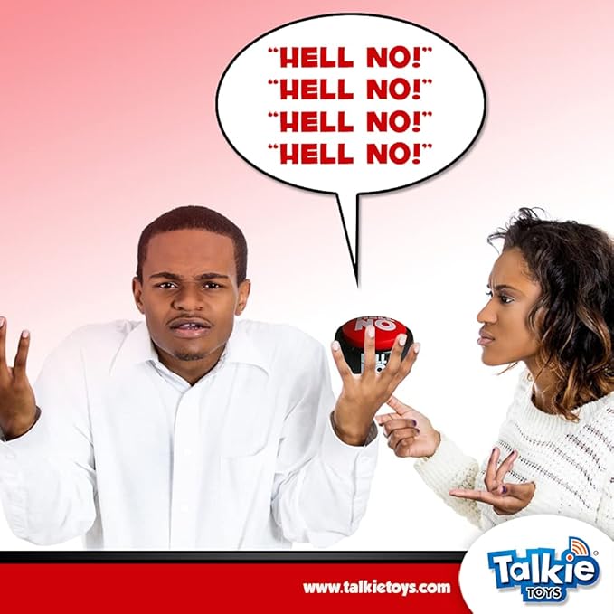 Talkie Toys Products Hell No Button - 10 Funny Hell No Sound Button Sayings - Hilarious Talking Toy to Just Say No - Stress Reliever