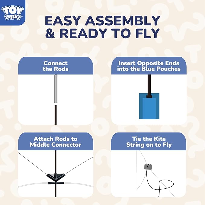 TOY Life 48.4'' Large Kites Easy to Fly for Kids Adults with 328.1 FT String, Beach Kite Outdoor Game Outside Toys Activity Summer Toys for Kids