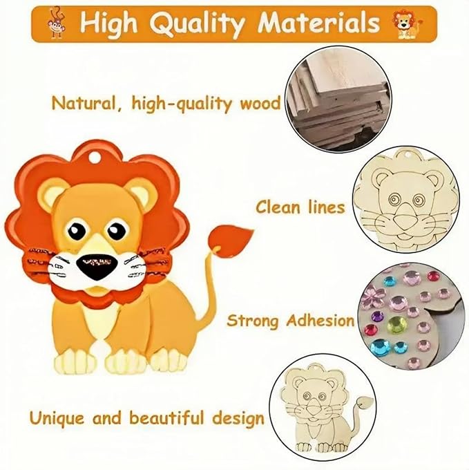 ShaoAngDuoMi 27PCS Paint Your Own Wooden Animal Crafts Kit – DIY Unfinished Wood Ornaments for Kids with Paint Pens & Stickers, Outdoor Art Activity, Garden Tree Hanging Decorations, Creative Gift