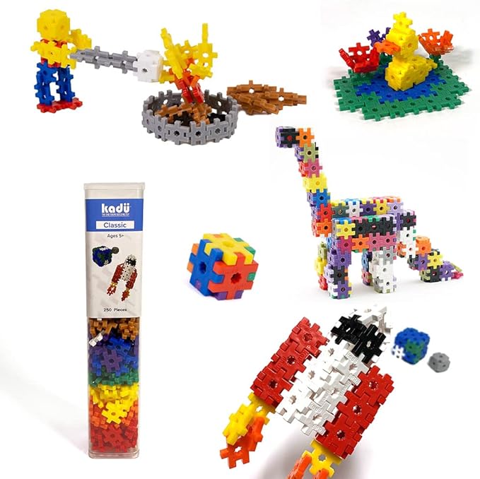 KADU Classic 250 Piece Classic Set - STEM/STEAM Building + Construction Toy, for Open + Imaginative Play Ages 5+