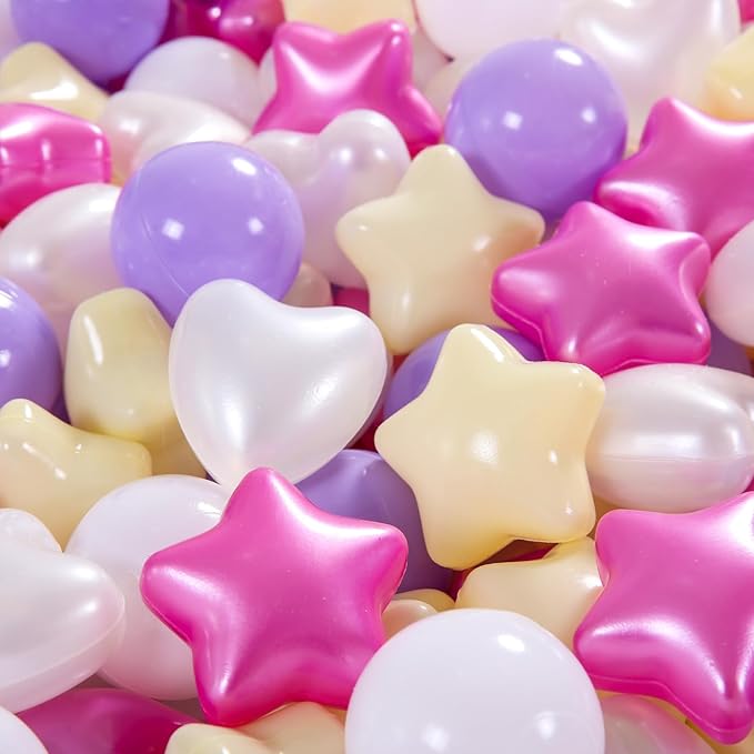 Star Ball Pit Balls for Toddlers -100pcs Phthalate Free BPA Free Crush Proof Play Balls Macaron Children's Ocean Balls Play Tent Pool Playhouse Playpen Party Decoration.