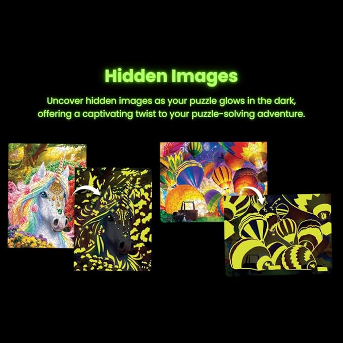 Masterpieces 300 Piece EZ Grip Glow in the Dark Jigsaw Puzzle - Rainbow World - 18"x24"