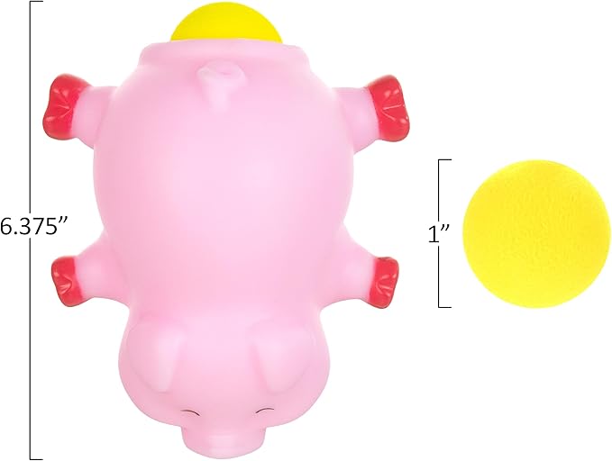 1pc Foam Ball Popper Toy - Squeeze & Launch Pig Toy w/ Foam Balls Included – Animal Ball Shooting Squishy Toy, Toddler Toys