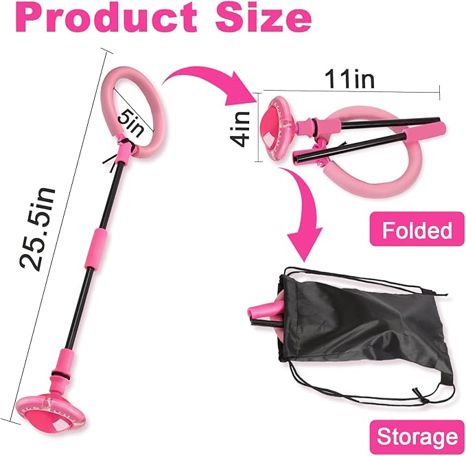 Hewog Skip Ball, Portable Foldable Colorful Flash Wheel Swing Ball, Kids Toys for Girls & Boys, Sports Fitness Toys for Kids & Adults. Gifts for Mom Women & Girls Toys Age 5-10 Years