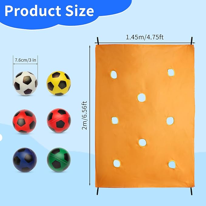 Field Day Games, Team Building Games, Teamwork Group Games for Party Outdoor, with 6 Pieces Soft Balls