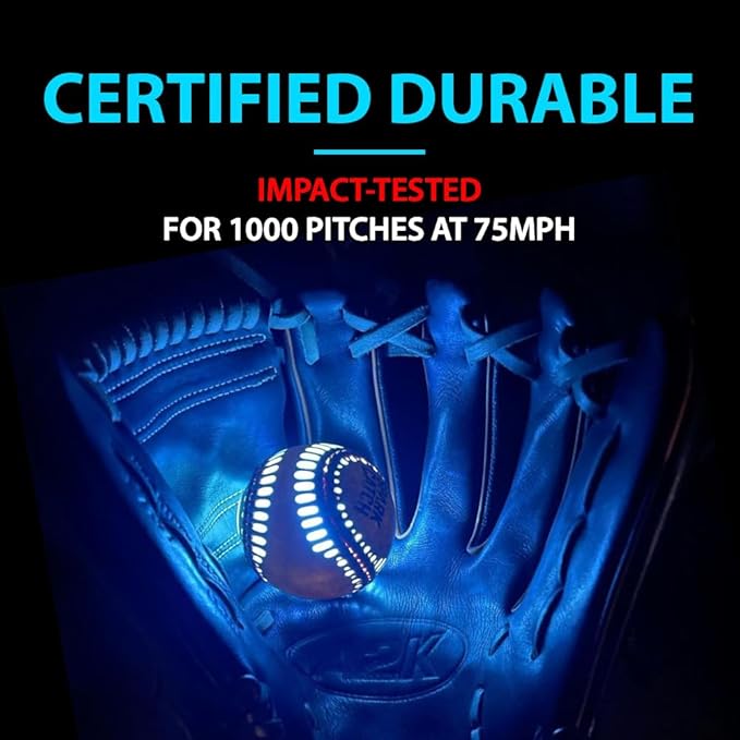 SPARK CATCH Light Up Baseball, Glow in The Dark Baseball, Sports Gear Accessories Gifts for Boys 8 9 10 11 12 13 14 15 Years Old, Kids Teens All Ages Gift Ideas