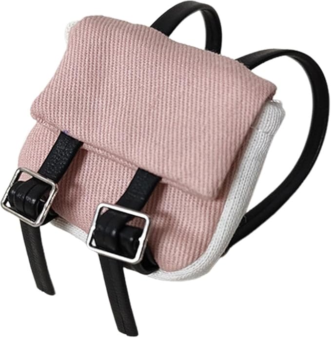3pcs Doll Accessories Set for 17cm Lububu Doll Included Mini Backpack, Canvas Shoes, and Mini Glasses, Adorable Dress Up Accessories for 6.7 inches 1st/2nd/3rd Gen Figures (Backpack - Pink)