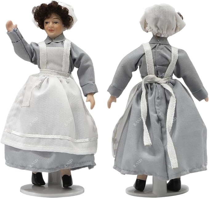 iland Dollhouse People for 1 12 Scale Accessories Miniature 6 inch Dolls for Doll House Little People Figures Mini Dollhouse Family Set Porcelain Action Figures Cute Realistic