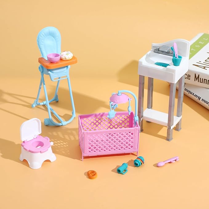 ONEST 16 Pieces 4 Inch Dolls with Accessories Cute Doll Mini Doll with Clothes Mini Dolls with Accessories