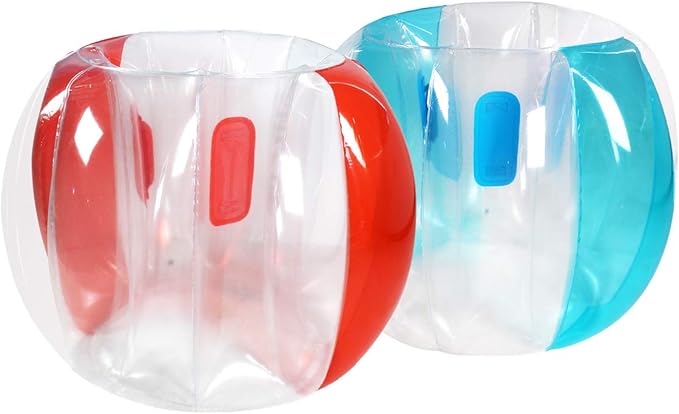 ZHUYNXIR 2 PC Sumo Ball for Kids,Inflatable Bumper Bounce Balls for Kids, Kid Sumo Ball, Lawn Game Ball for Kid Outdoor Team Gaming Play for 3+ Ages (36 inch,Blue+red)