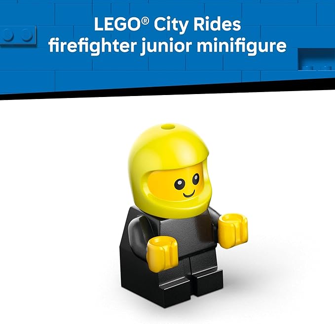 LEGO City Rides – Fire Truck Building Toy for Kids - Emergency Pretend Play for Boys & Girls, Ages 5+ - Toy Truck W/Raisable Ladder & Firefighter Junior Minifigure - Gift Idea for Birthdays - 60482