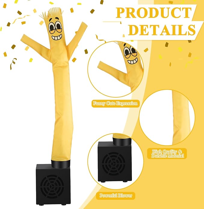 Poen 3 Pcs Mini Inflatable Tube Man White Elephant Gift Funny Gag Birthday Wacky Waving Inflatable Guy with Blower Desktop Mini Dancer Gift for Women Party Decoration(Humour)