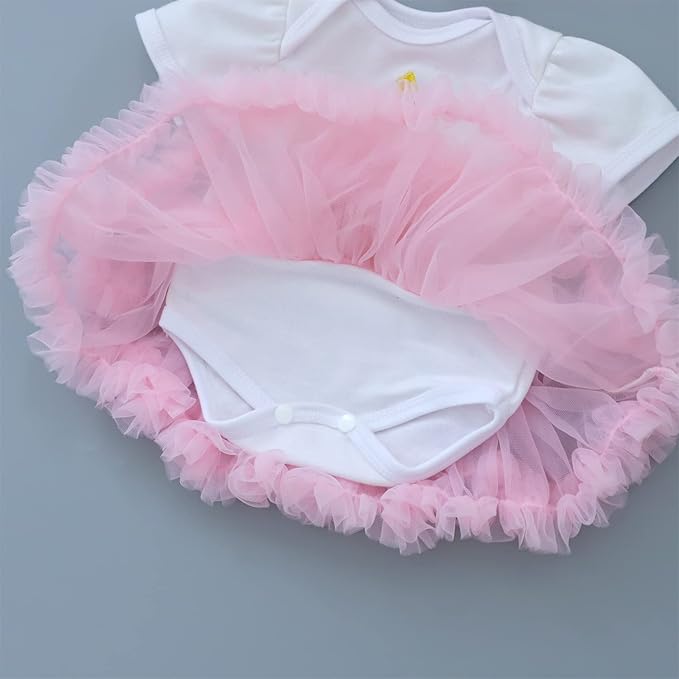 ZIYIUI Reborn Baby Dolls Clothes 22 inch Outfit Accessories 2pcs Set for 20-22 Inch Reborn Doll Newborn Girl White and Pink Skirt