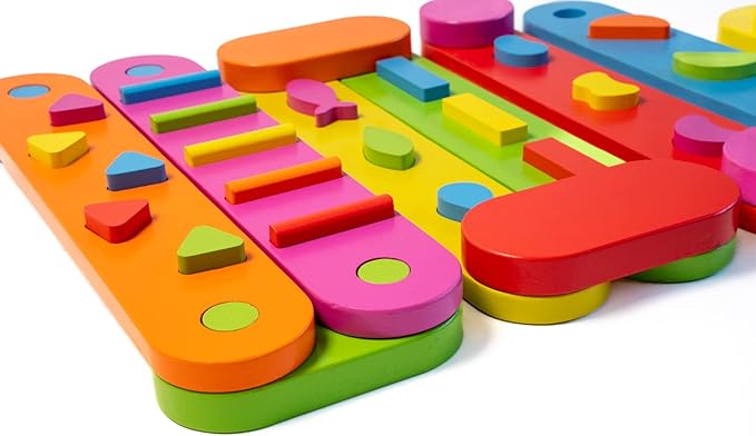 Schooled Wood Balance Beam Set for Children - Montessori Toddler Obstacle Path with Stepping Stones