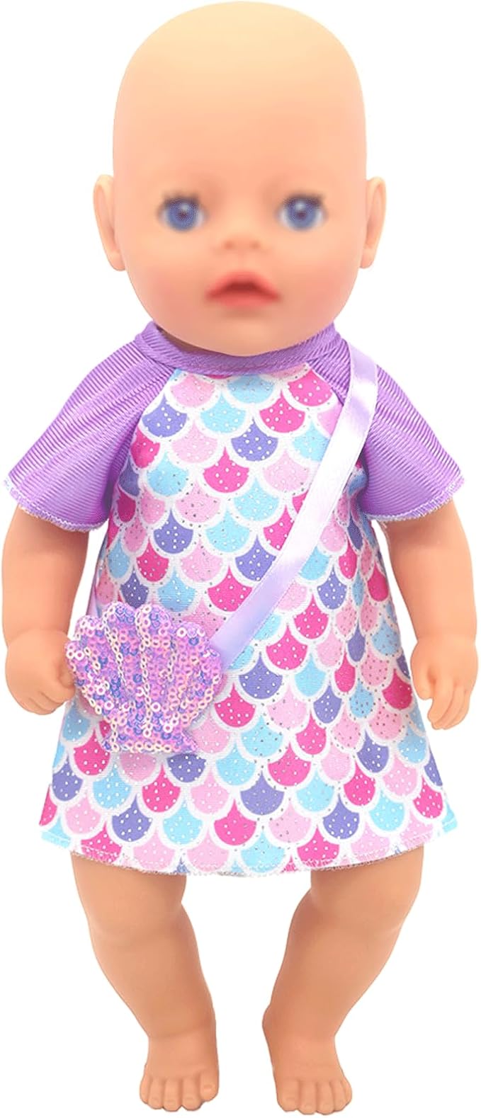 10-14 Inch Doll Clothes and Accessories with Bag, Headband Hat Socks 4-Packs for 14 Inch Girl Doll and 10-12 inch Baby Doll