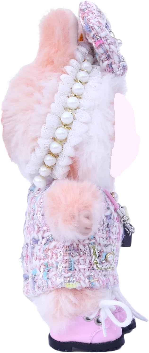 17cm Doll Clothes Sets(No Doll) Pink Dress Outfits Handcrafted Designer Clothing Including Dress,Shoes,Bow Hair Accessory,Cute Rabbit Decoration