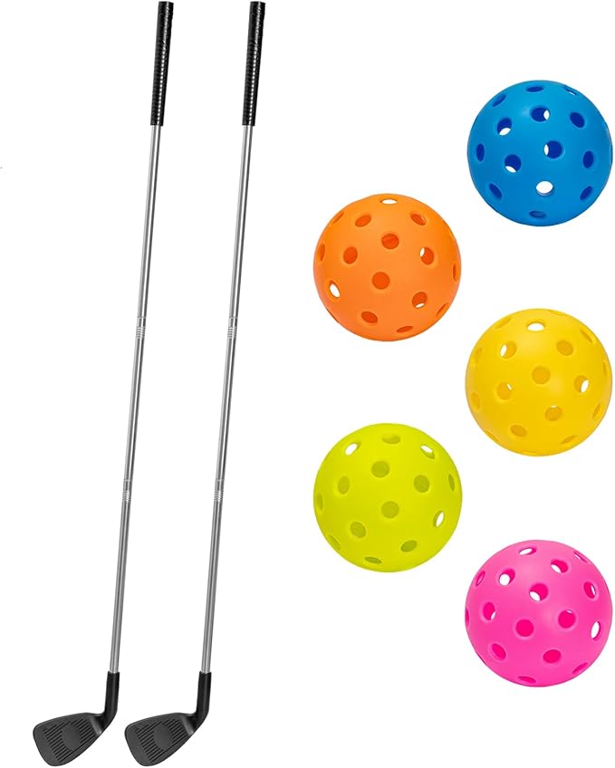 Backyard Game Golf 2 Clubs And 5 Balls Suitable for 9/6/3 Hole Backyard Game Golf Yard Practice Outdoor Indoor Golf Gifts