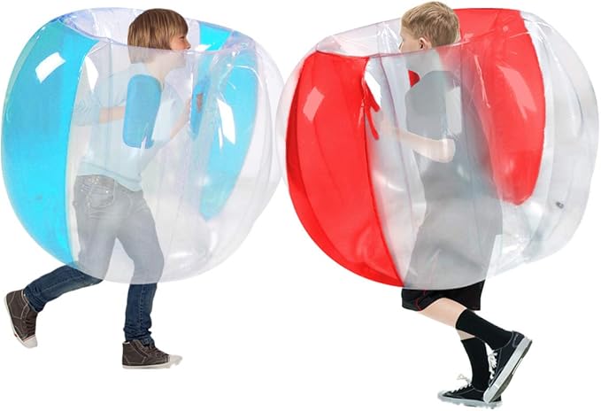 ZHUYNXIR 2 PC Sumo Ball for Kids,Inflatable Bumper Bounce Balls for Kids, Kid Sumo Ball, Lawn Game Ball for Kid Outdoor Team Gaming Play for 3+ Ages (36 inch,Blue+red)