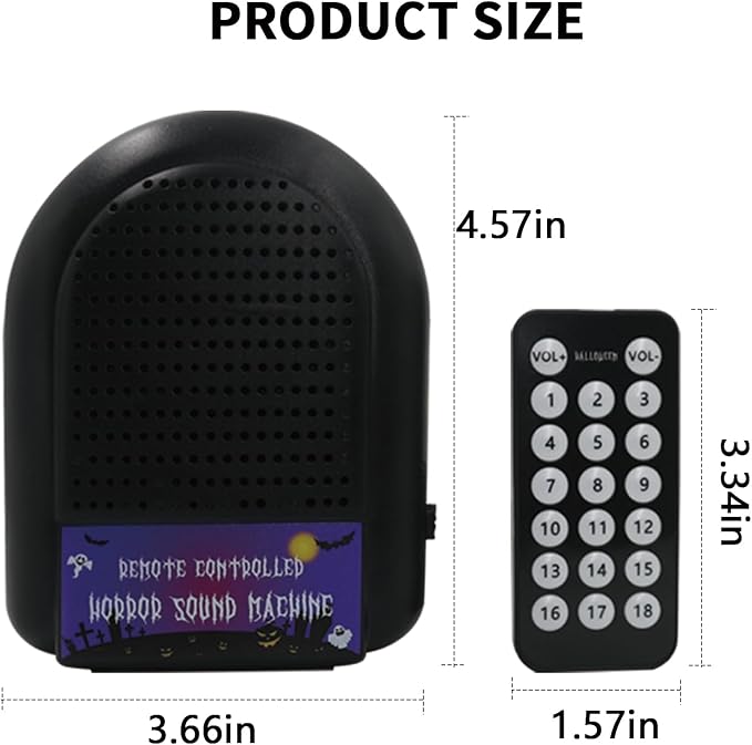 Remote-Controlled Horror Sound Machine, Various Horror Sound Effects and Ambient Music, Scary Toy, Office Prank, Gag Gift, Pocket-Sized April Fool's Gift, Christmas Gift (18 Voices)