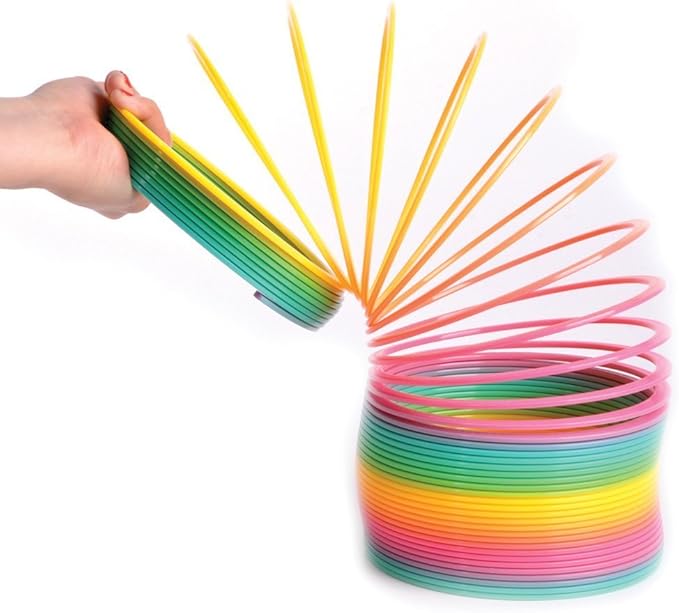 Liberty Imports 6" Jumbo Rainbow Coil Spring - Giant Classic Novelty Toy, Big Fun Large Magic Walking Magic Spring for Fidget and Stress Relief - Great Gift for Kids, Adults (Round)