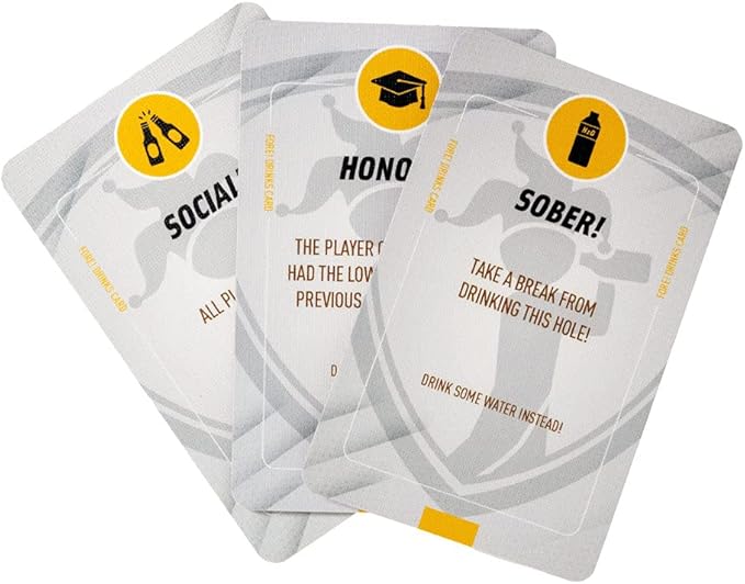 Fore! Drinks On Course Golf Game – Fun Playing Cards – Golf Card Games for Parties – 52 Card Deck for Hilarious Challenges – Outdoor Games for Adults and Family Fun
