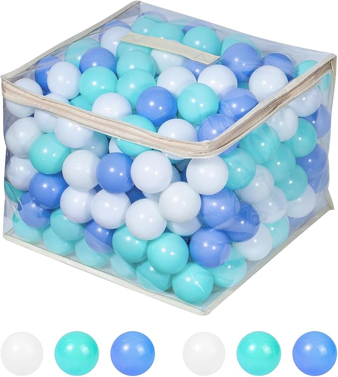 MoonxHome Ball Pit Balls for Toddlers, BPA Free Crush Proof Plastic Toy Balls for Ball Pit, Children's Pool Water Toys, Macaron Ocean Balls for Play Tent 2.15 Inch Pack of 100 200 500 800 1000