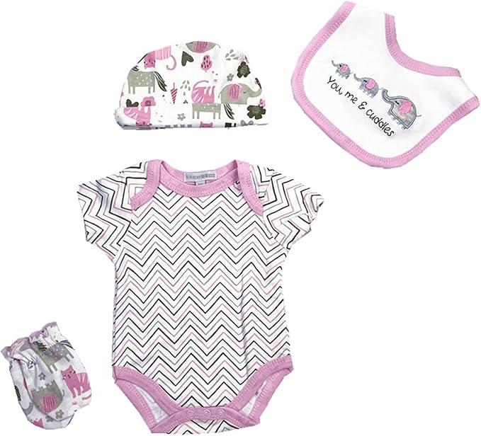 Reborn Baby Doll Girl Clothes 18-22 Inch Newborn Baby Doll Clothing Elephants Outfits Accessories 5 Pieces Sets