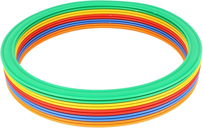 Kids Sports Speed Ring Set 10 Rings 10 Buckles Increased Agility Outdoor Rings Toy M 28cm, for Speed and Agility Practice Games, Garden Backyard Outdoor Games