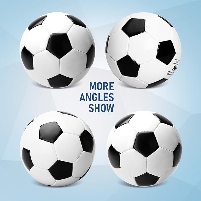 ZOOJOY 3 Pack Soccer Ball Size 3 for Kids, Outside Sport Soccer Ball Set for Boys Girls, Classic Design with Pump, Play Ball Toys & Gifts for Toddlers 2 3 4 5 6 7 8
