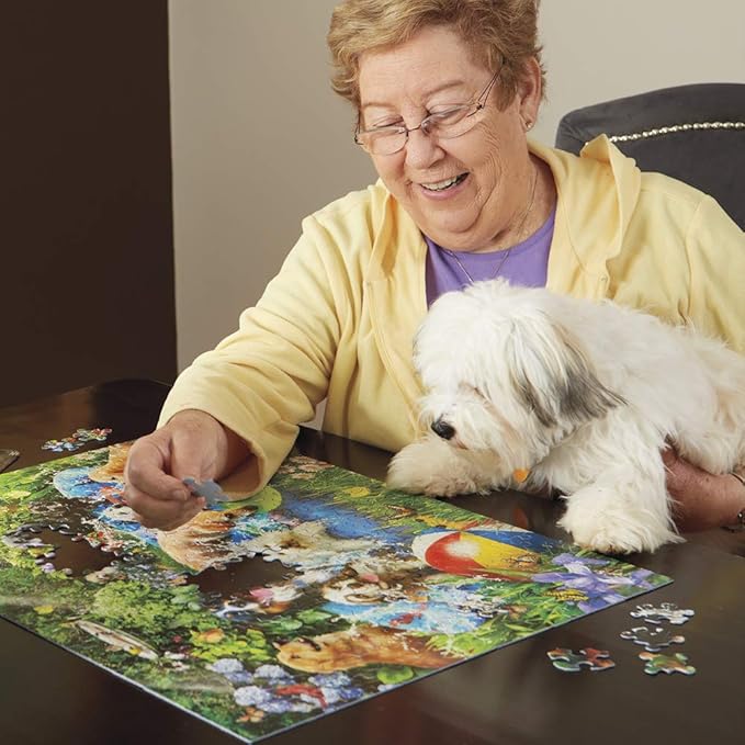 White Mountain 1000 Piece Jigsaw Puzzle Cozy Book Lover Puzzles with Large Pieces for Adults and Family 24"x30" - Puzzle Library